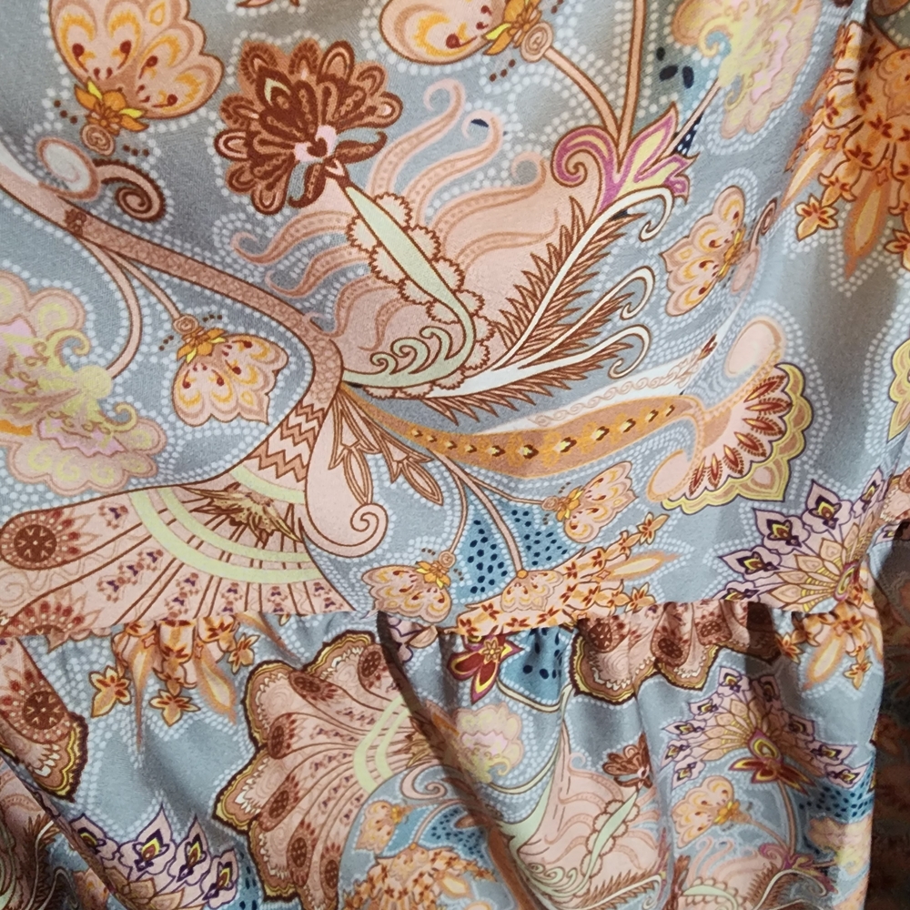 Smocked Tie-Strap Maxi Dress in Pastel Paisley - Picture 5 of 11
